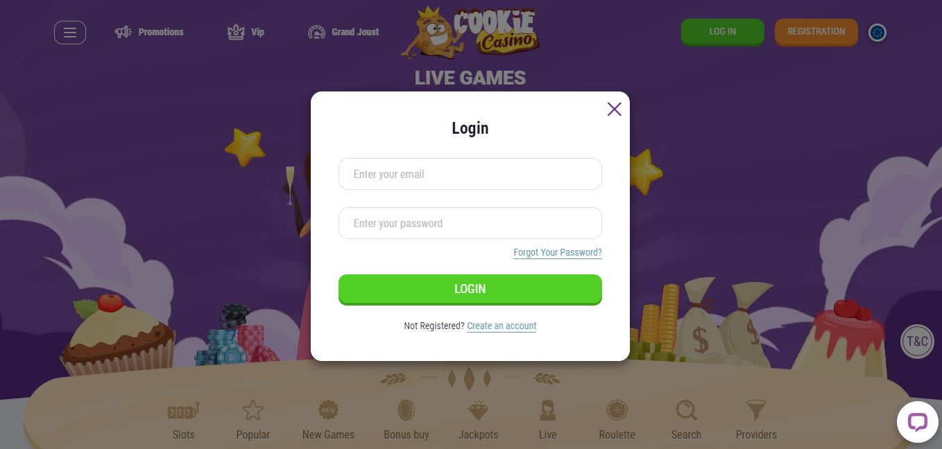 Cookie casino login 