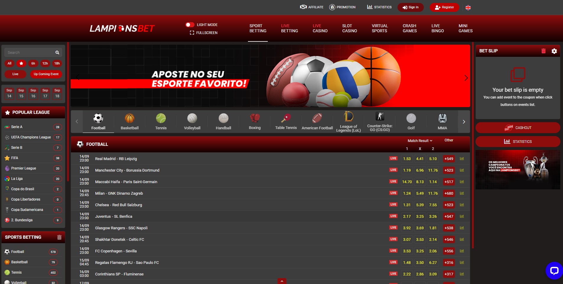 Lampionsbet sports betting